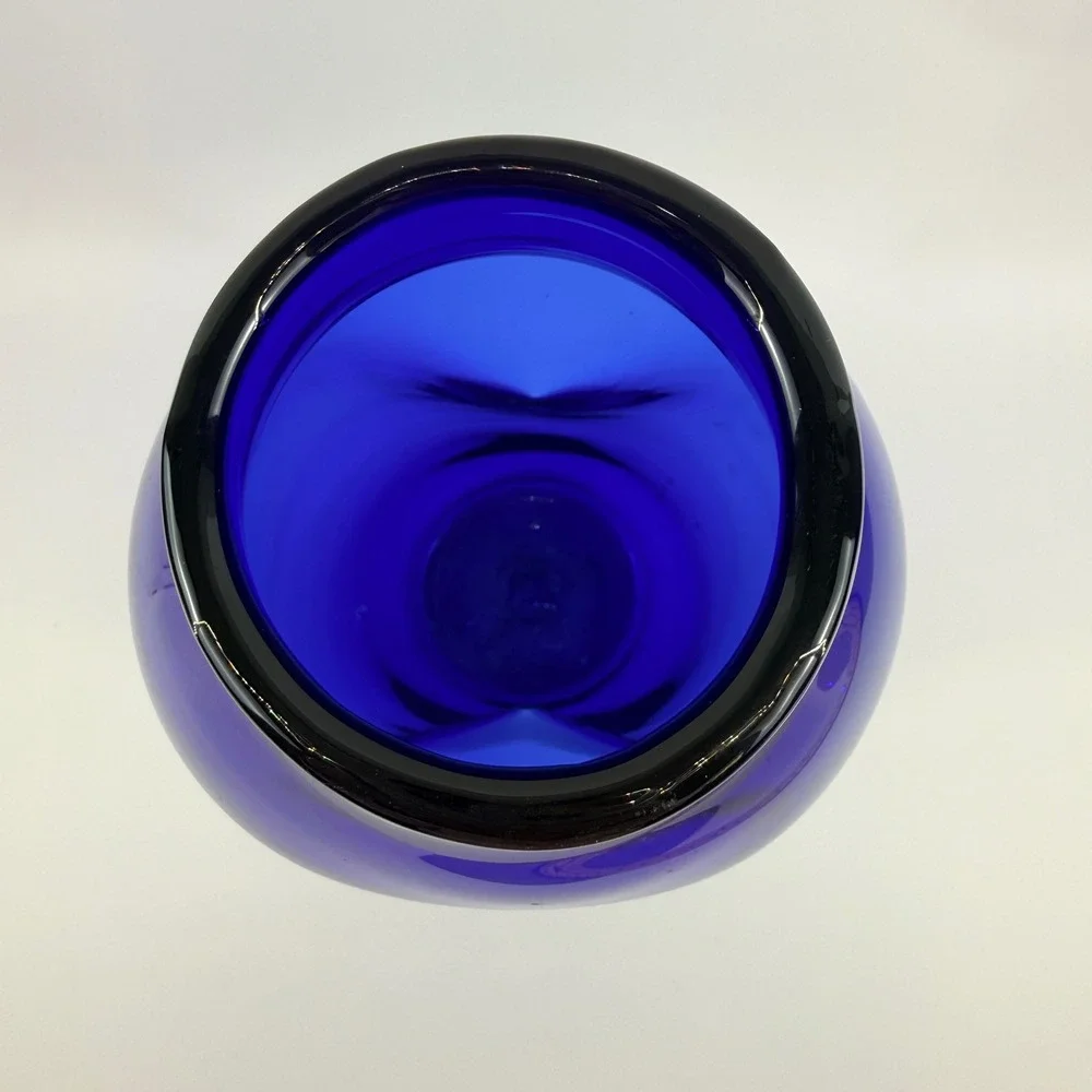 Vintage Blenko 921M Cobalt Blue Art Glass Vase Pre Designer Catalog Form